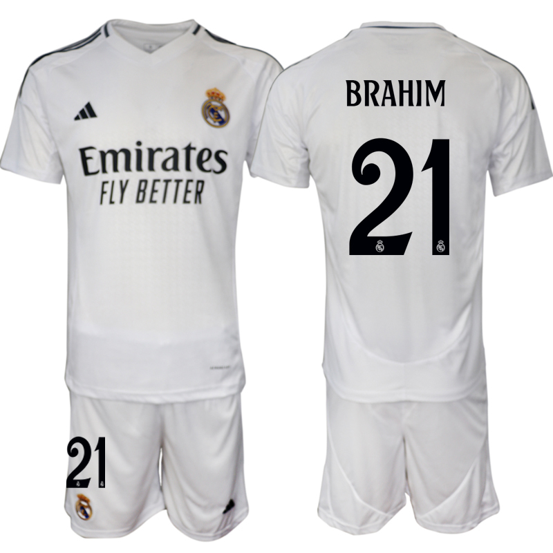 Men 2024-2025 Club Real Madrid home White #21 Soccer Jersey->real madrid jersey->Soccer Club Jersey